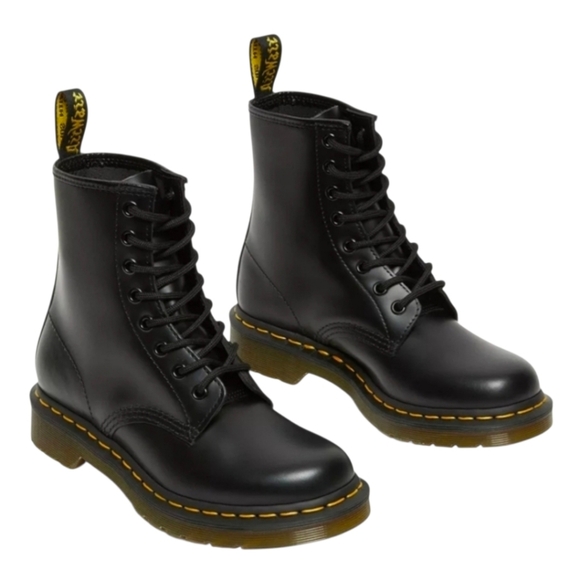 Dr. Martens 1460 Smooth Leather Lace Up Non Slip Chunky  Boots 8 - Picture 1 of 16